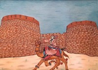 Mahnoor Khaskheli, 5.4 x 8.3 Inch, Gouache on Wasli, AC-MAHNR-002